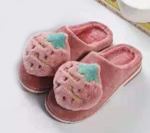 Pink Strawberry Fur slippers