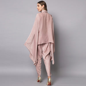 Dusty Pink Alaya Kaftan drape with Tulip Pants set