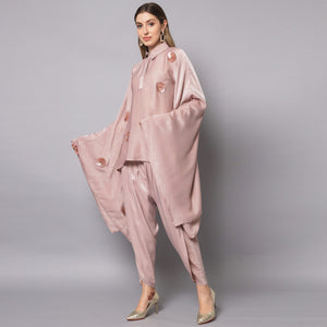 Dusty Pink Alaya Kaftan drape with Tulip Pants set