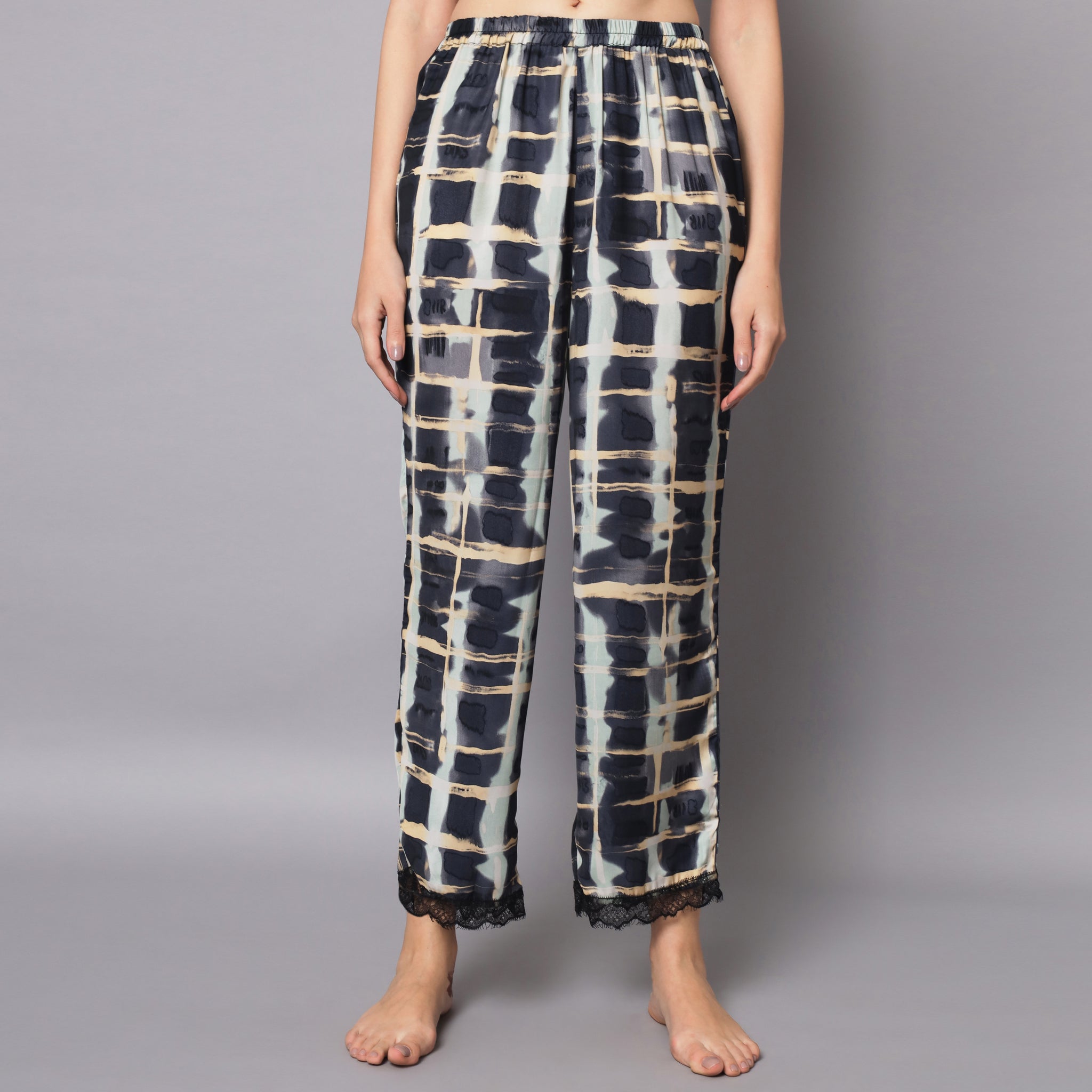 Buy Men's Tencel Micro Modal Cotton Elastane Stretch Regular Fit Checkered  Pyjama with Side Pockets - Mid Blue Des IM03 | Jockey India