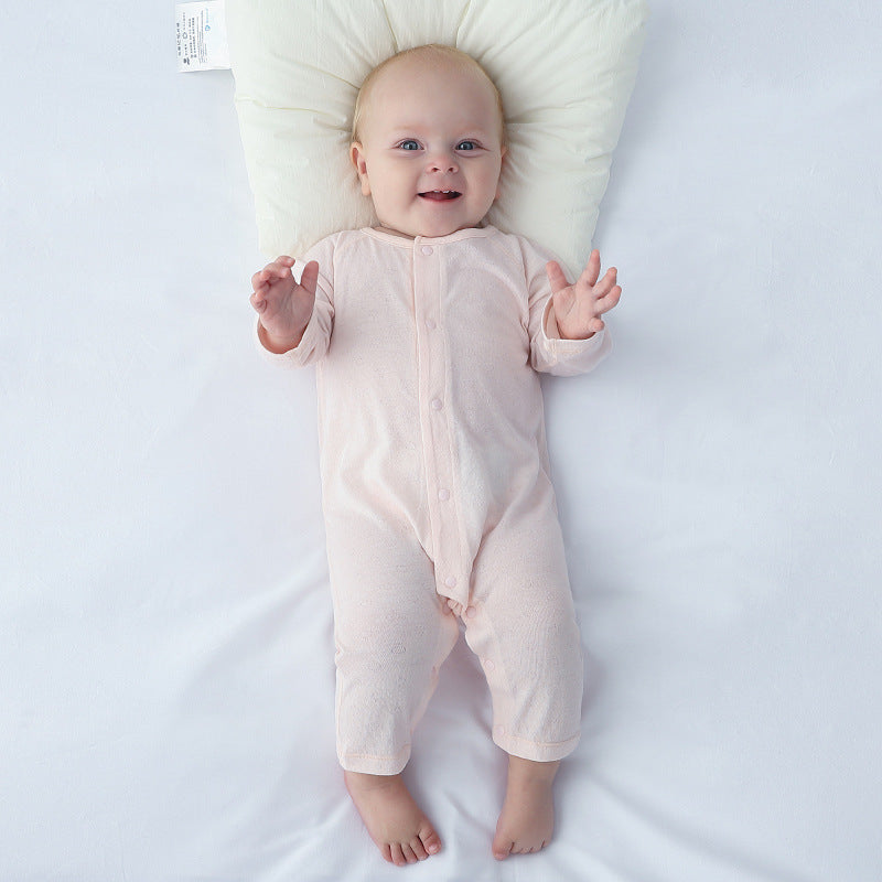 Pink Self Textured Sleepsuit for Infants (Onesie)